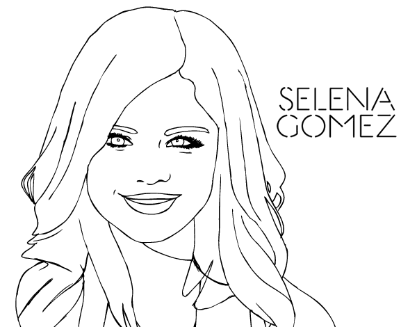 Selena gomez smiling coloring page