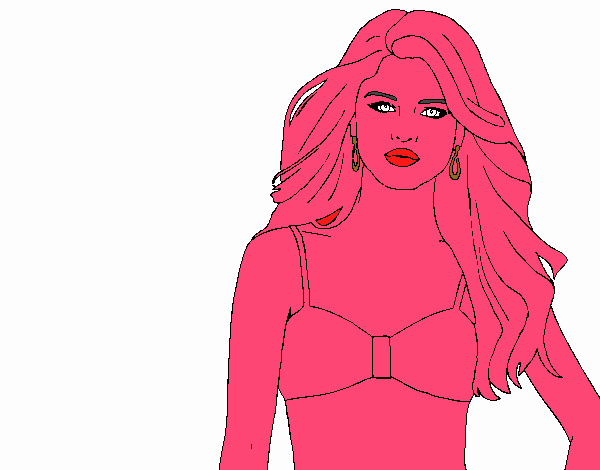 Colored page selena gomez painted by user not registered