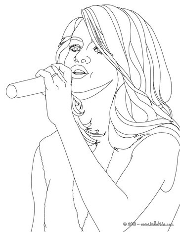 Selena gomez singing close up coloring pages