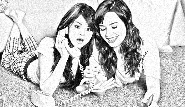 Demi lovato and selena gomez by partsmissing on