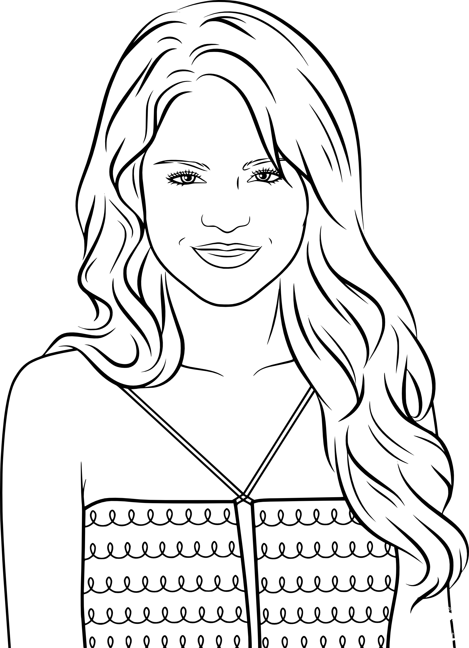 Selena gomez free coloring page