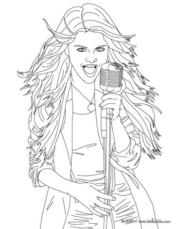 Selena gomez singer coloring pages