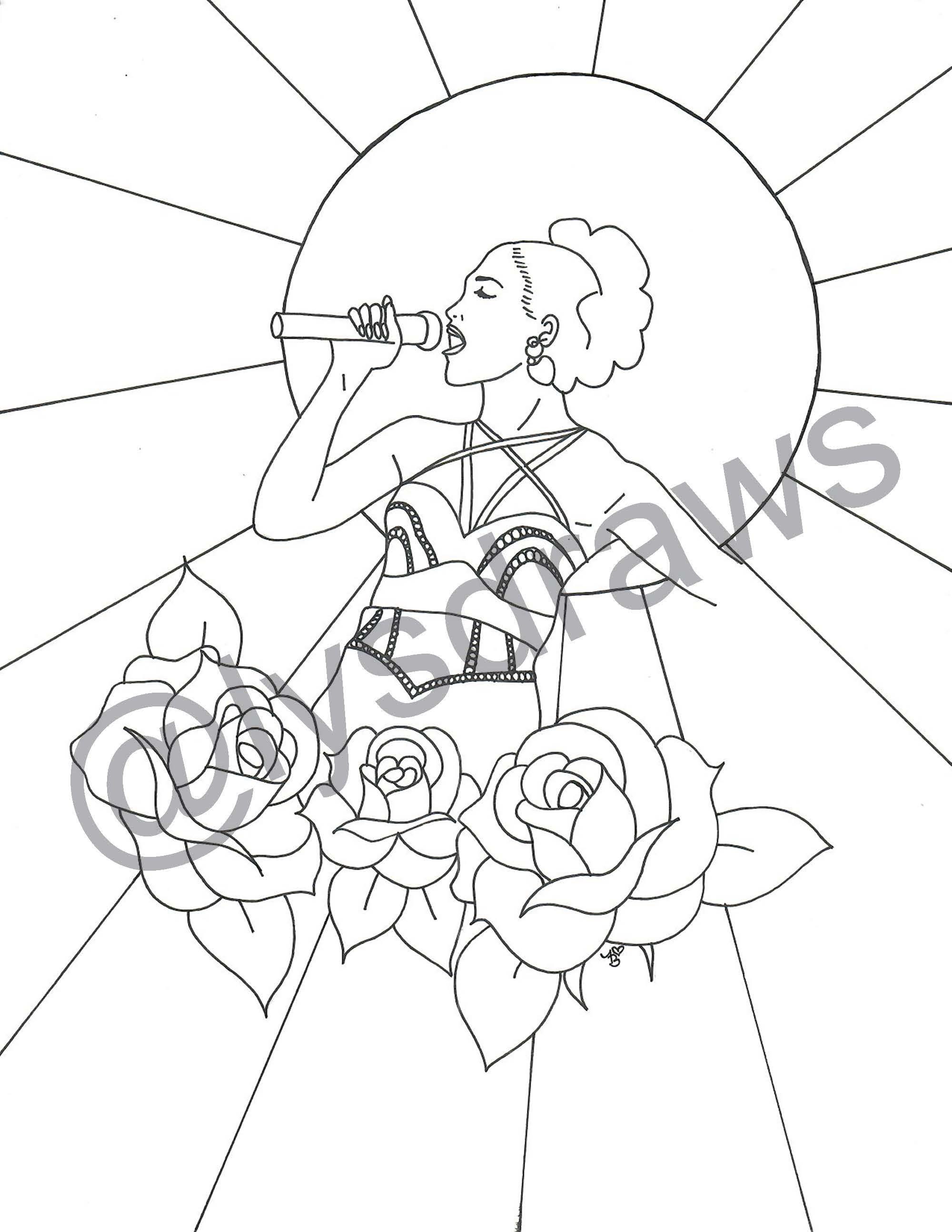 Selena quintanilla perez the queen of tejano coloring pages instant download pdfs