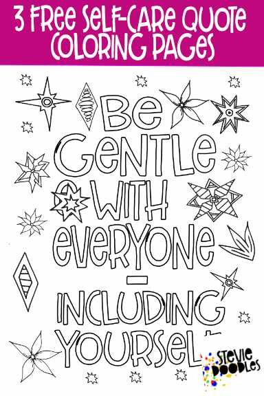 Free self care coloring pages â stevie doodles