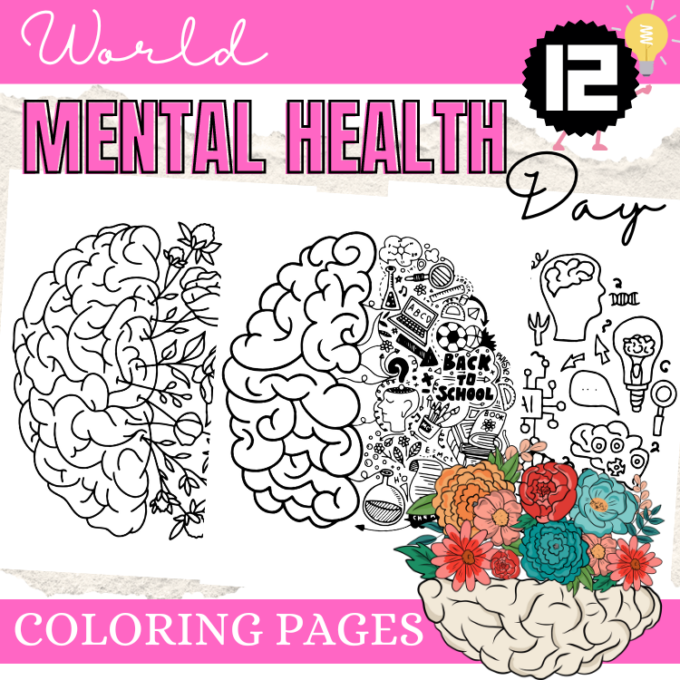 World mental health day coloring pages