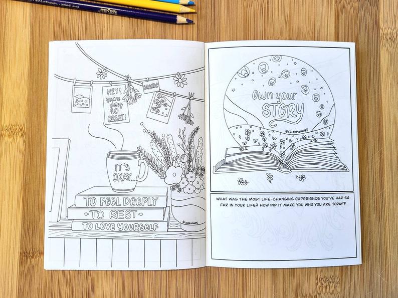 Coloring book for self care and mental health vol â color me happii