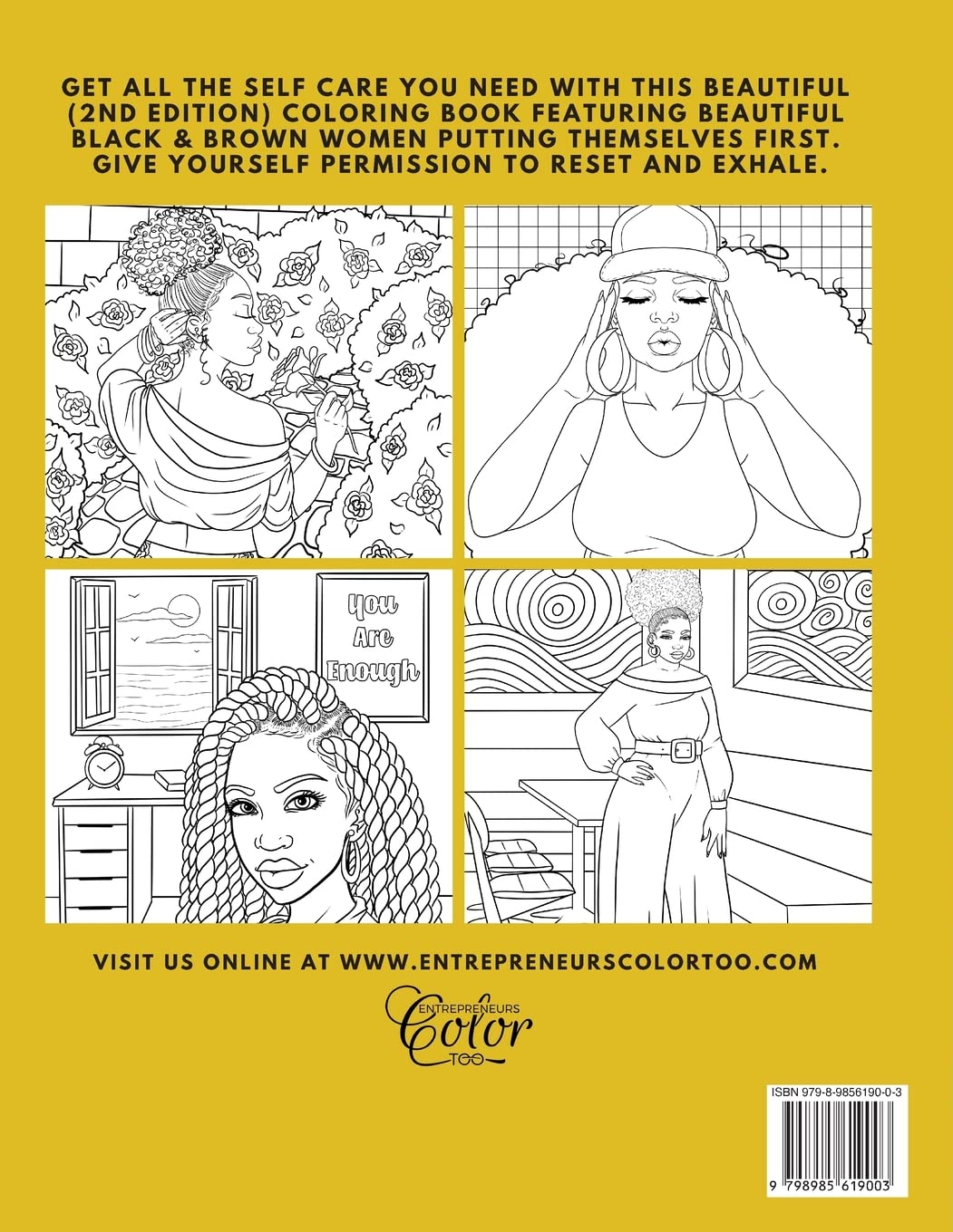 Exhale again a self care coloring book with affirmations celebratin â the silver room