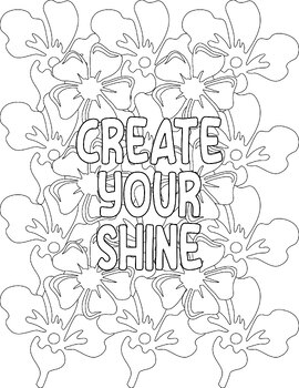 Affirmation coloring pages motivational quotes for self