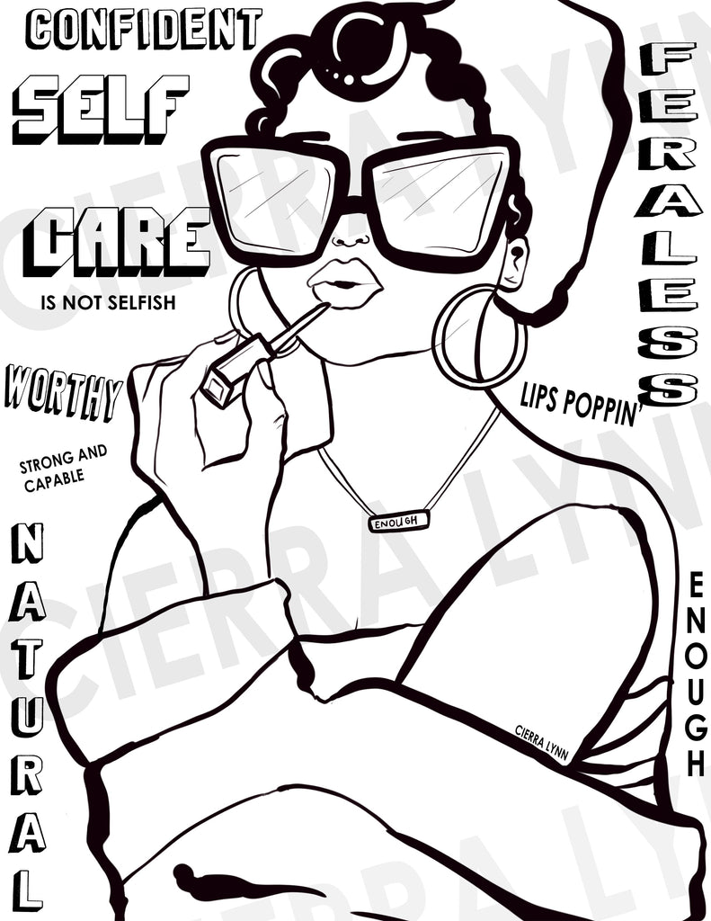 Lips poppin coloring page â cierra lynn collection