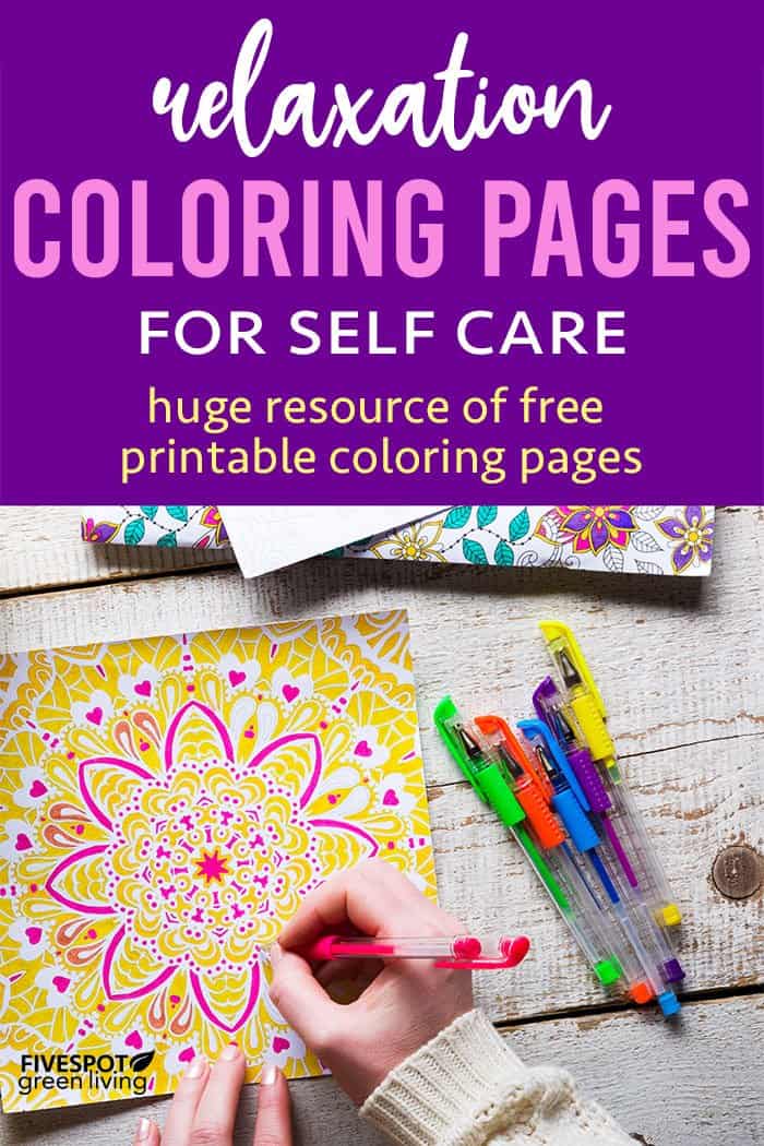 Relaxation coloring pages for self care