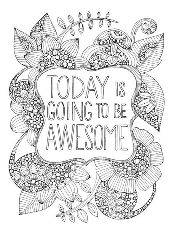 Motivational coloring pages affirmation self