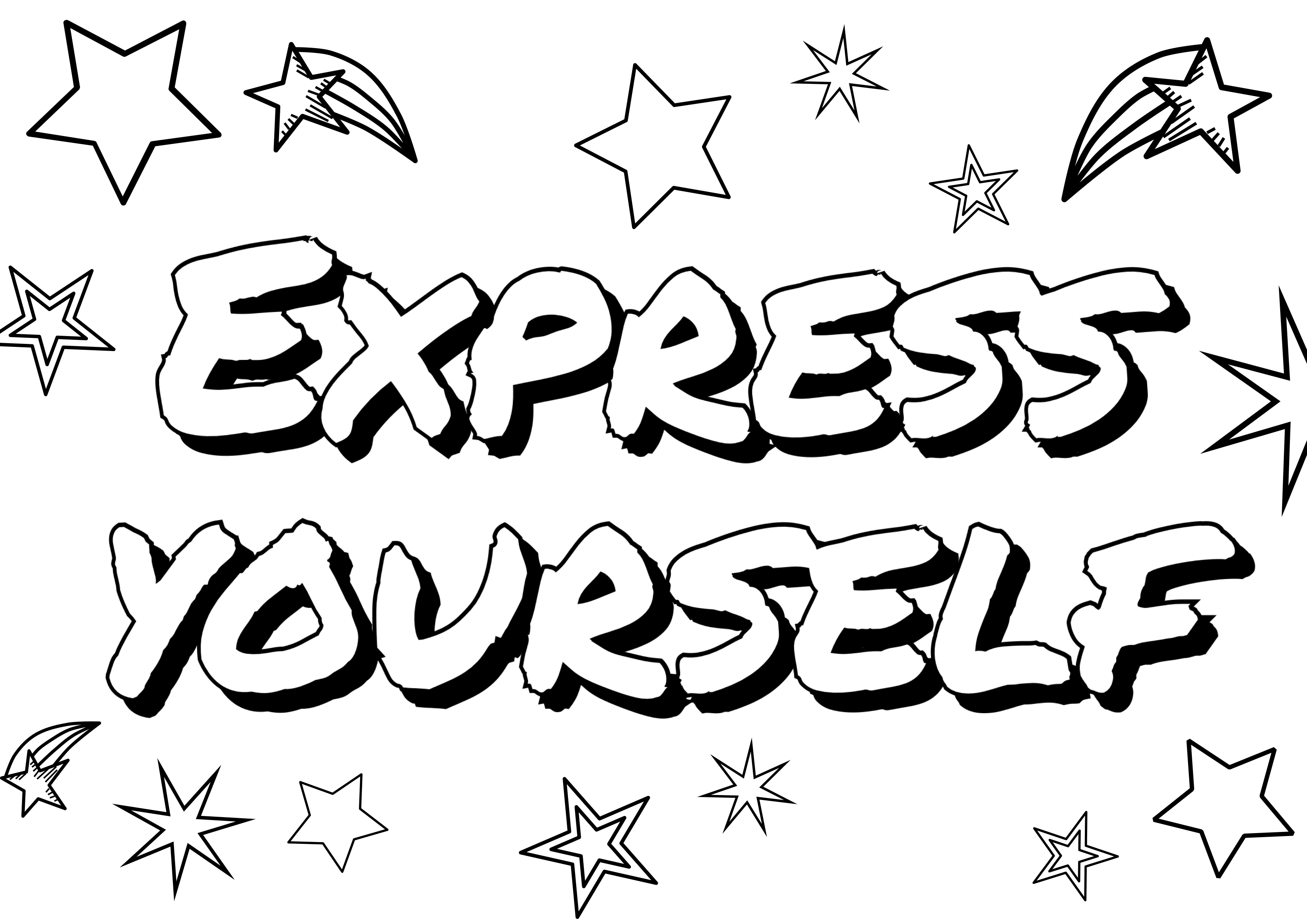 Free printable express yourself louring pages set