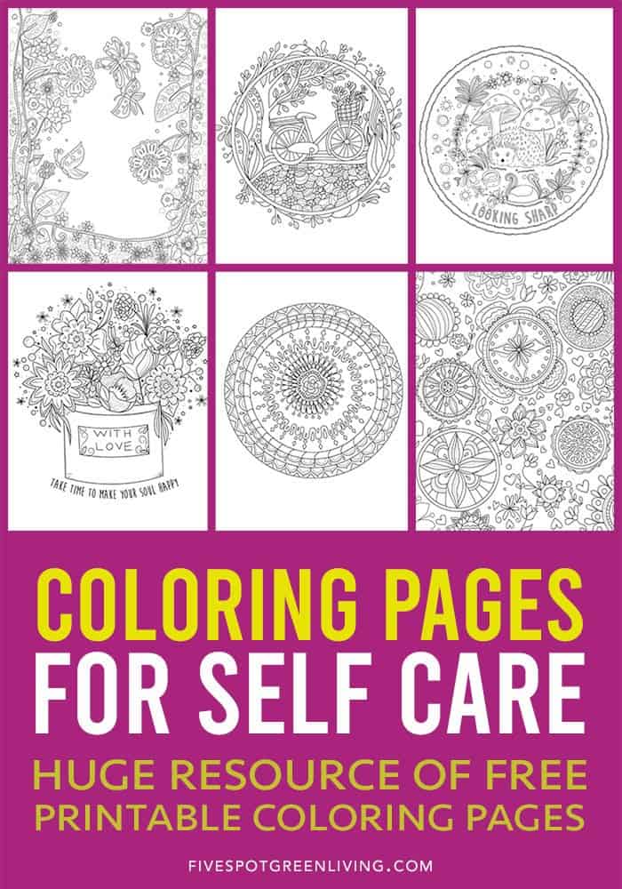 Relaxation coloring pages for self care