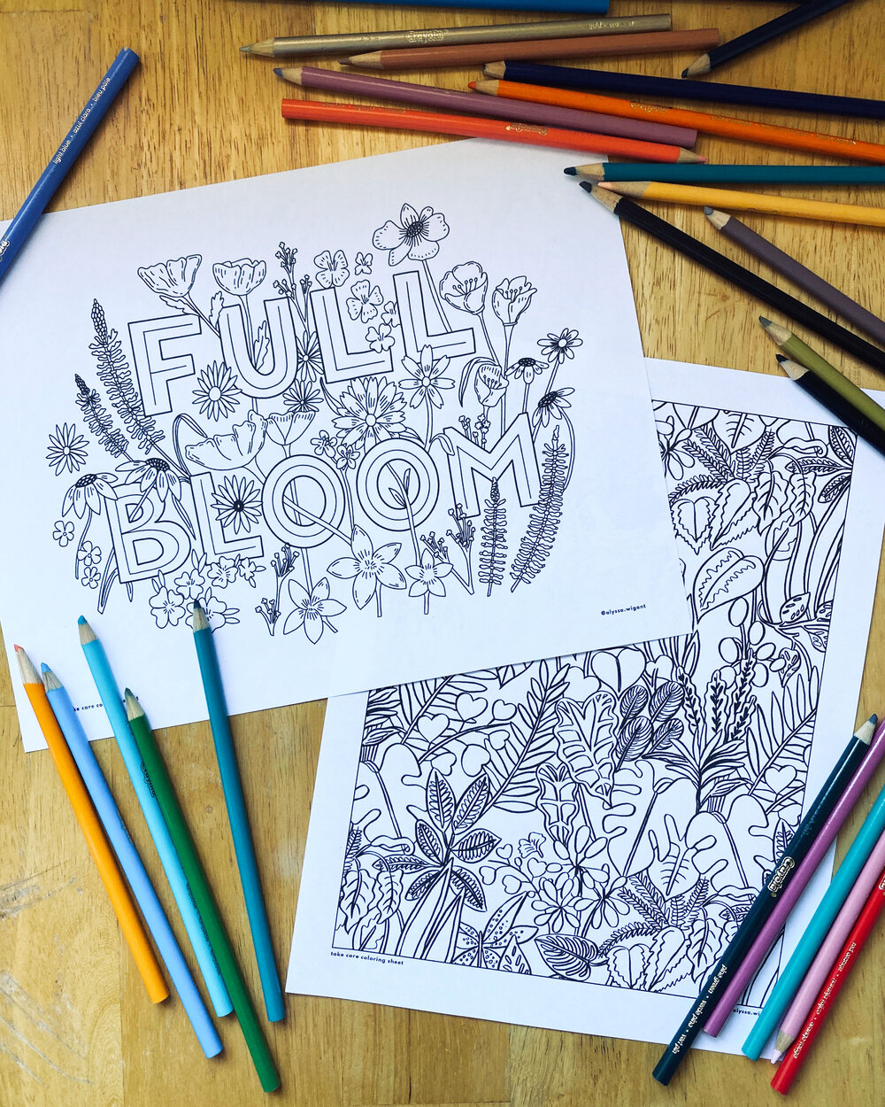 Take care coloring sheets â alyssa wigant