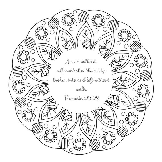 Set of mindful mandala coloring sheets with bible verses instant digital download