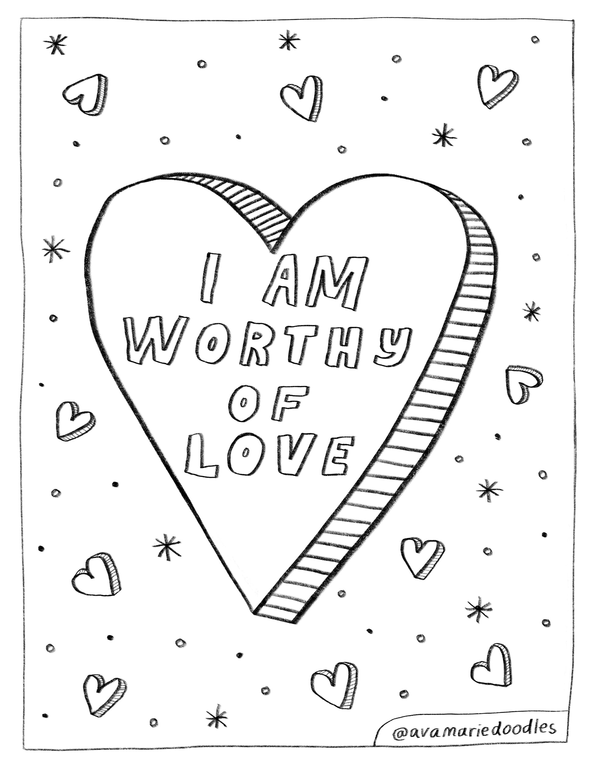 Worthy of love coloring page download â aviate press