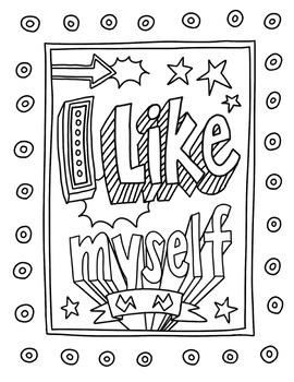 I like myself coloring page by growth mindset for kids tpt