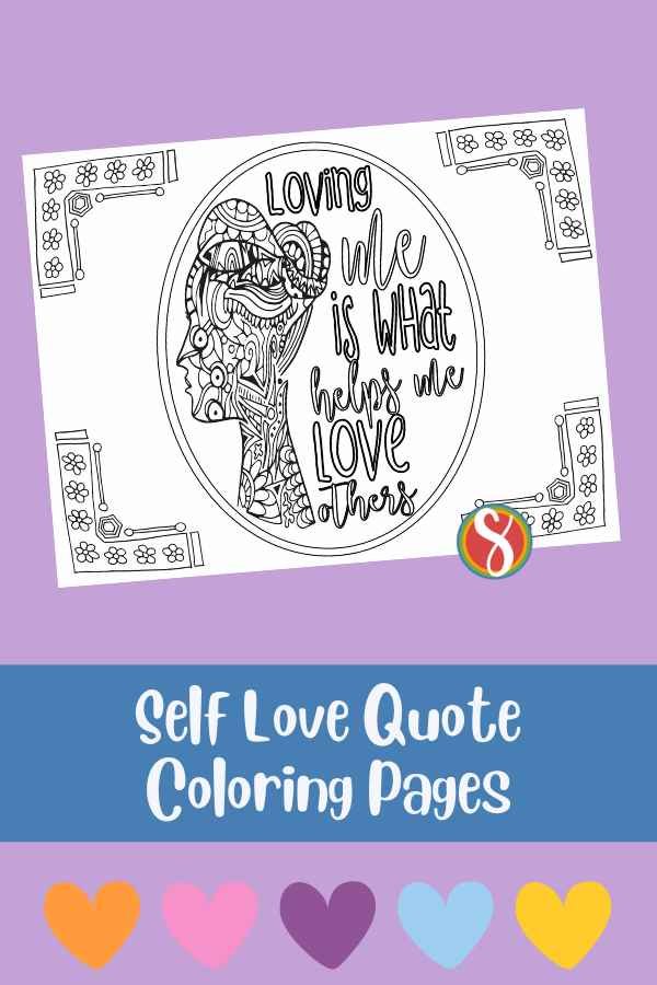 Self love quote coloring page â stevie doodles