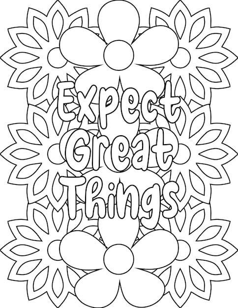 Premium vector growth mindset coloring pages floral coloring pages for selflove for kids and adults