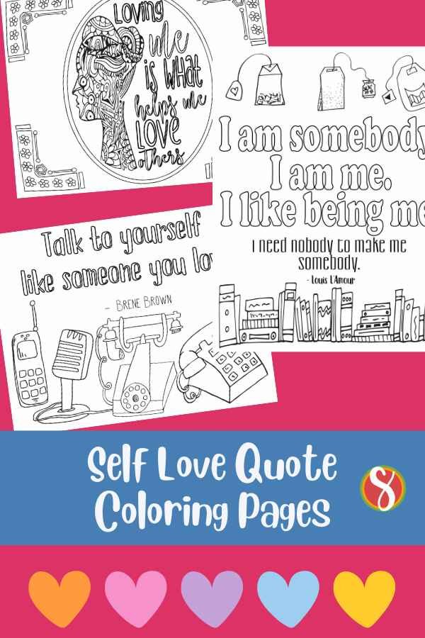 Self love quote coloring page â stevie doodles