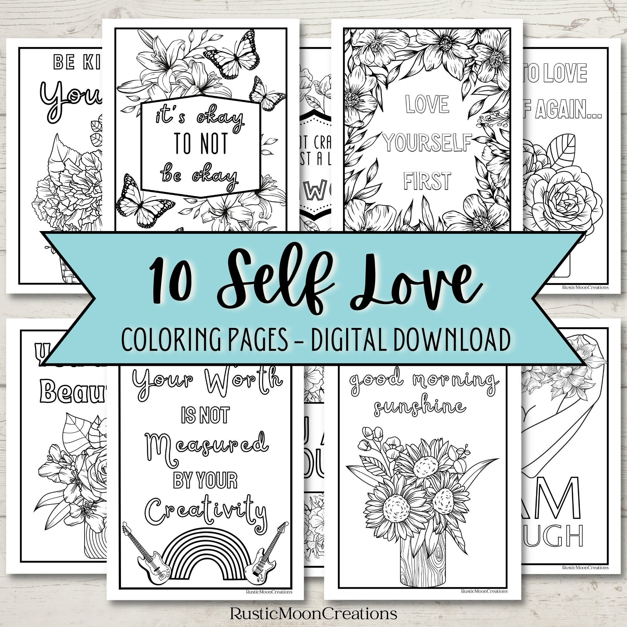 Self love coloring pages