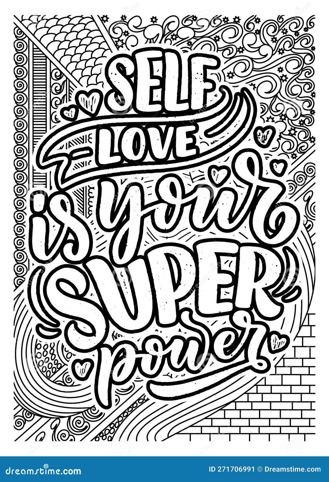 Inspirational quote coloring pages for adults motivational quotes coloring page stock illustration