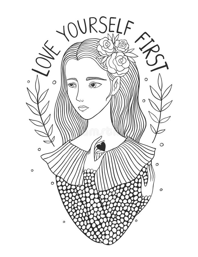 Self love coloring stock illustrations â self love coloring stock illustrations vectors clipart