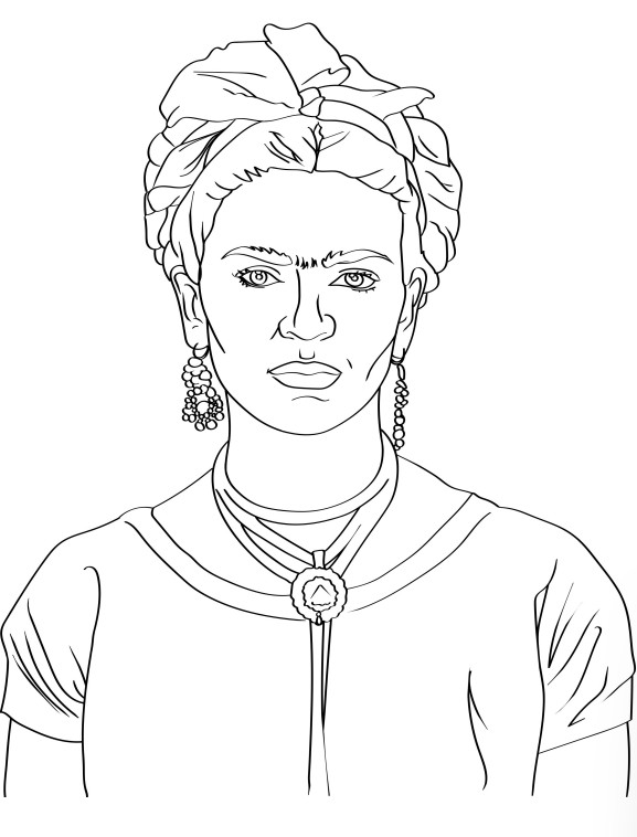 Frida kahlo free printable coloring pages for adults kids trailblazing women lgbtq folks