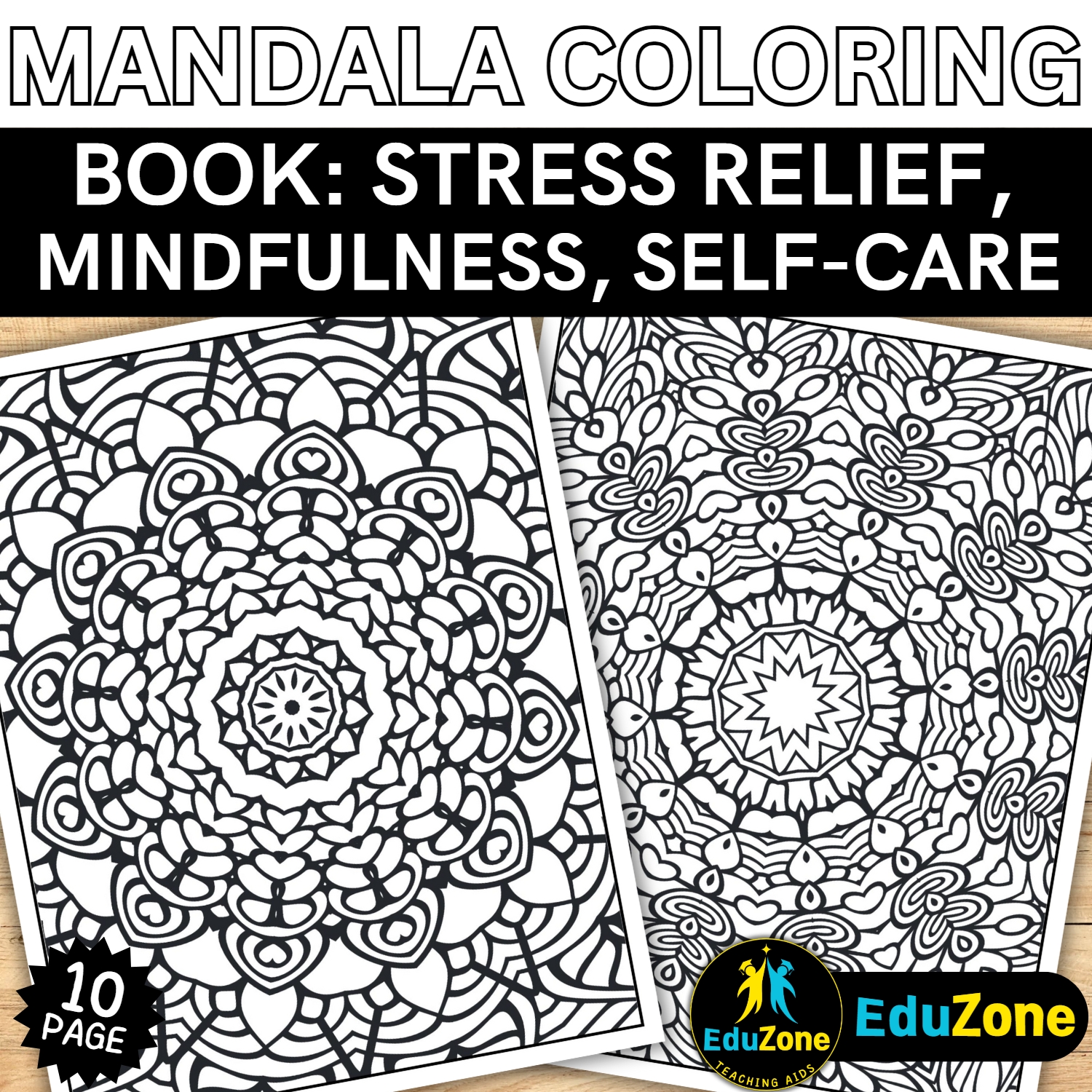 Printable mandala book mental health wellness mindfulness self