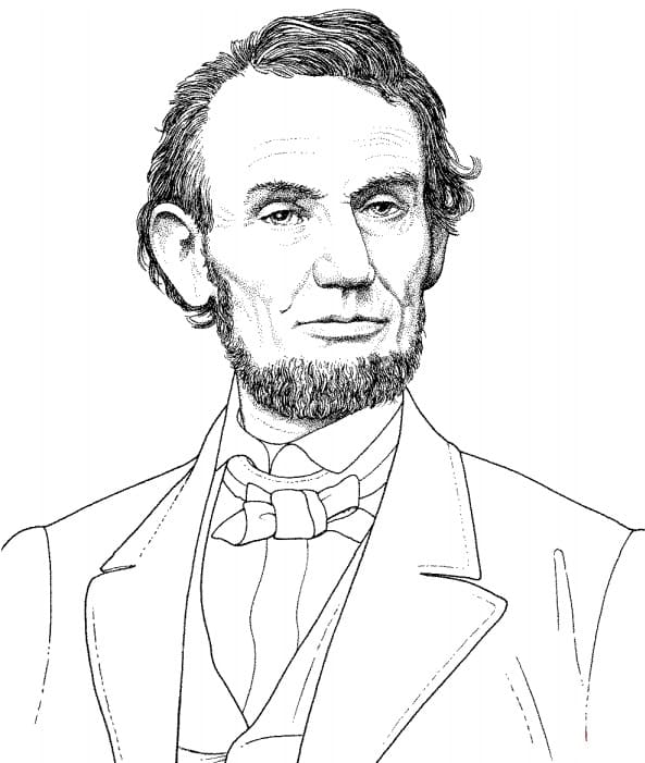 Abraham lincoln image coloring page