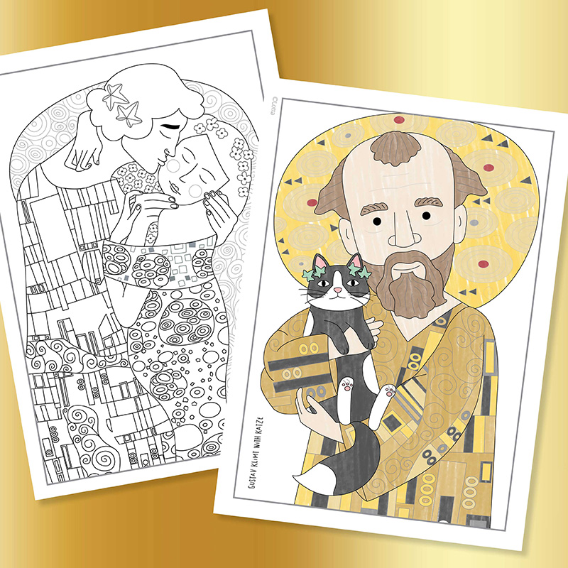 Gustav klimt colouring pages