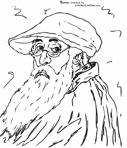 Self portrait by camille pissarro coloring page free printable coloring pages