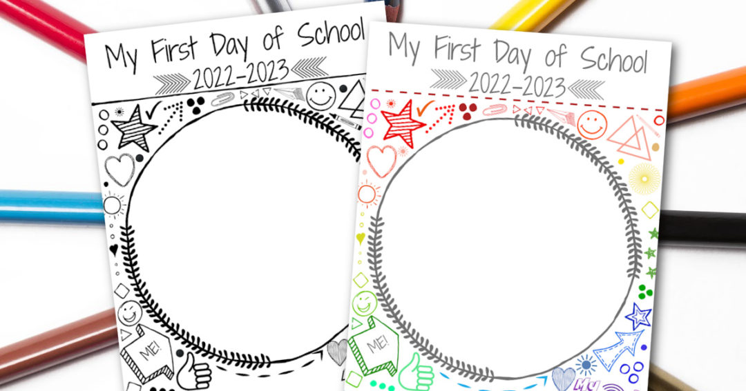 Free printable first day of school self portrait worksheet