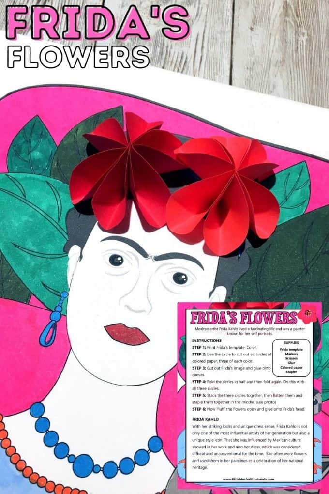 Fridas flowers activity free printable