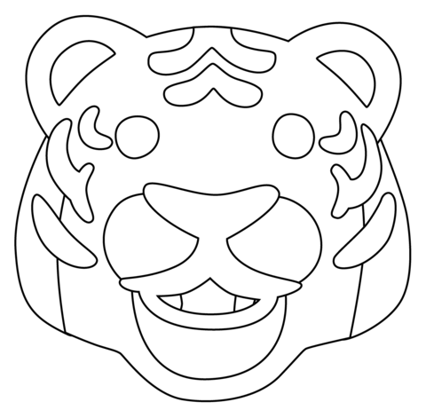 Tiger face emoji coloring page free printable coloring pages