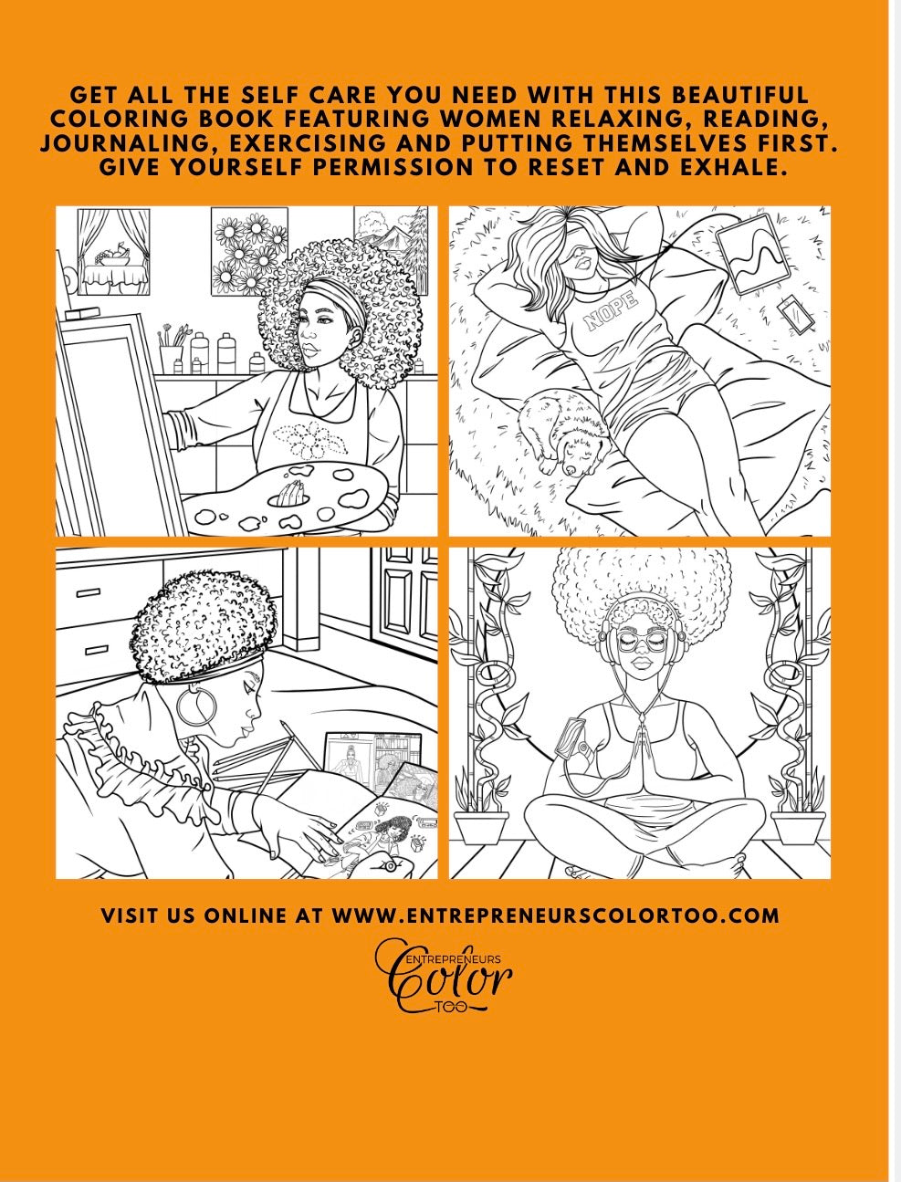 Exhale a self care coloring book celebrating black women brown women â entrepreneurs color too