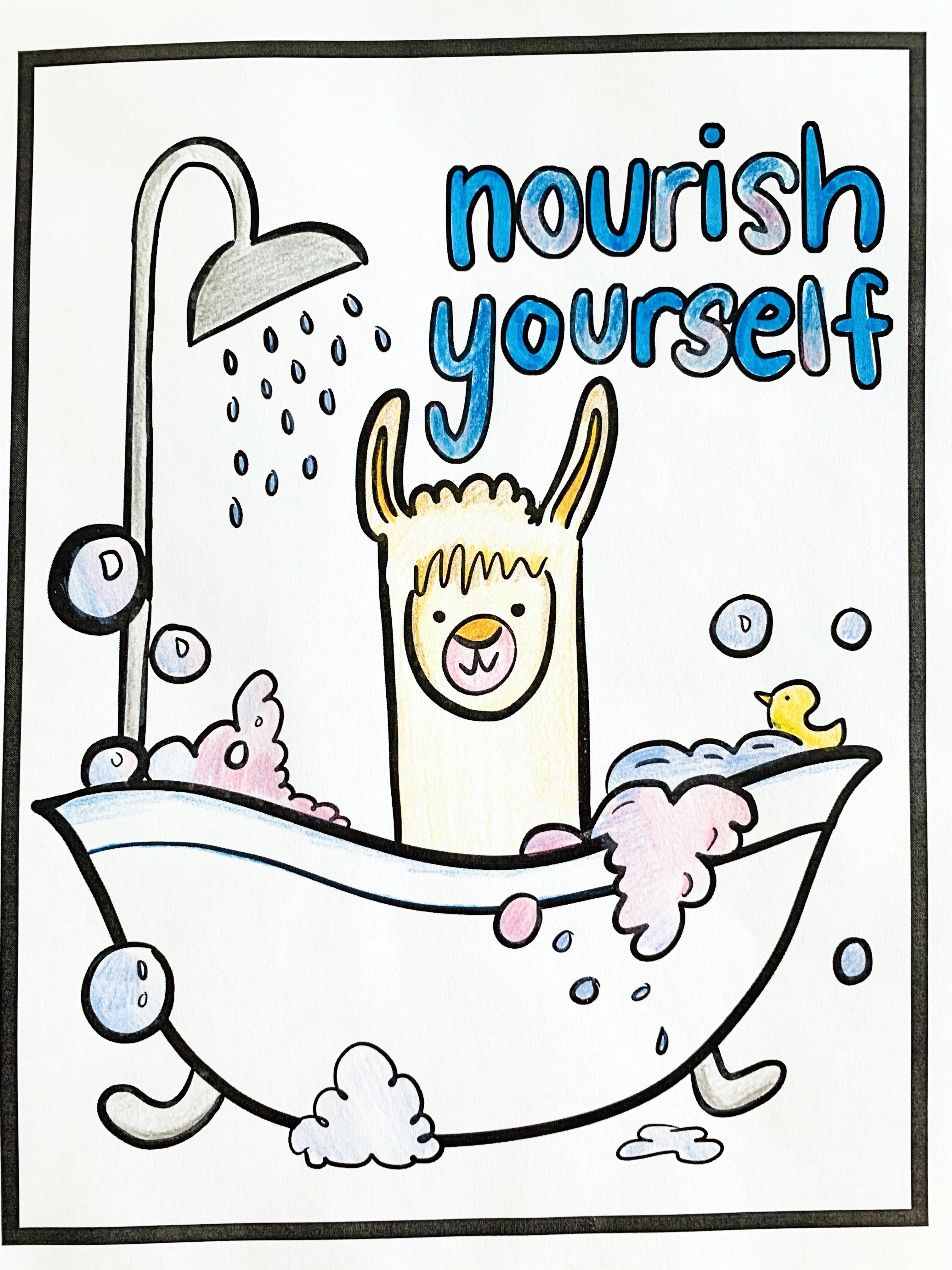 Self care themed coloring pages sending good vibes while were all at home httpswwwamazondpbktryl rcoloring