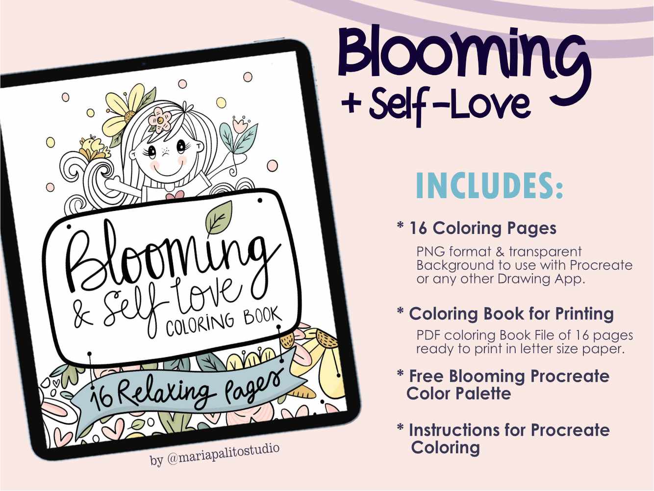 Digital coloring book relaxing coloring pages m â mariapalito studio