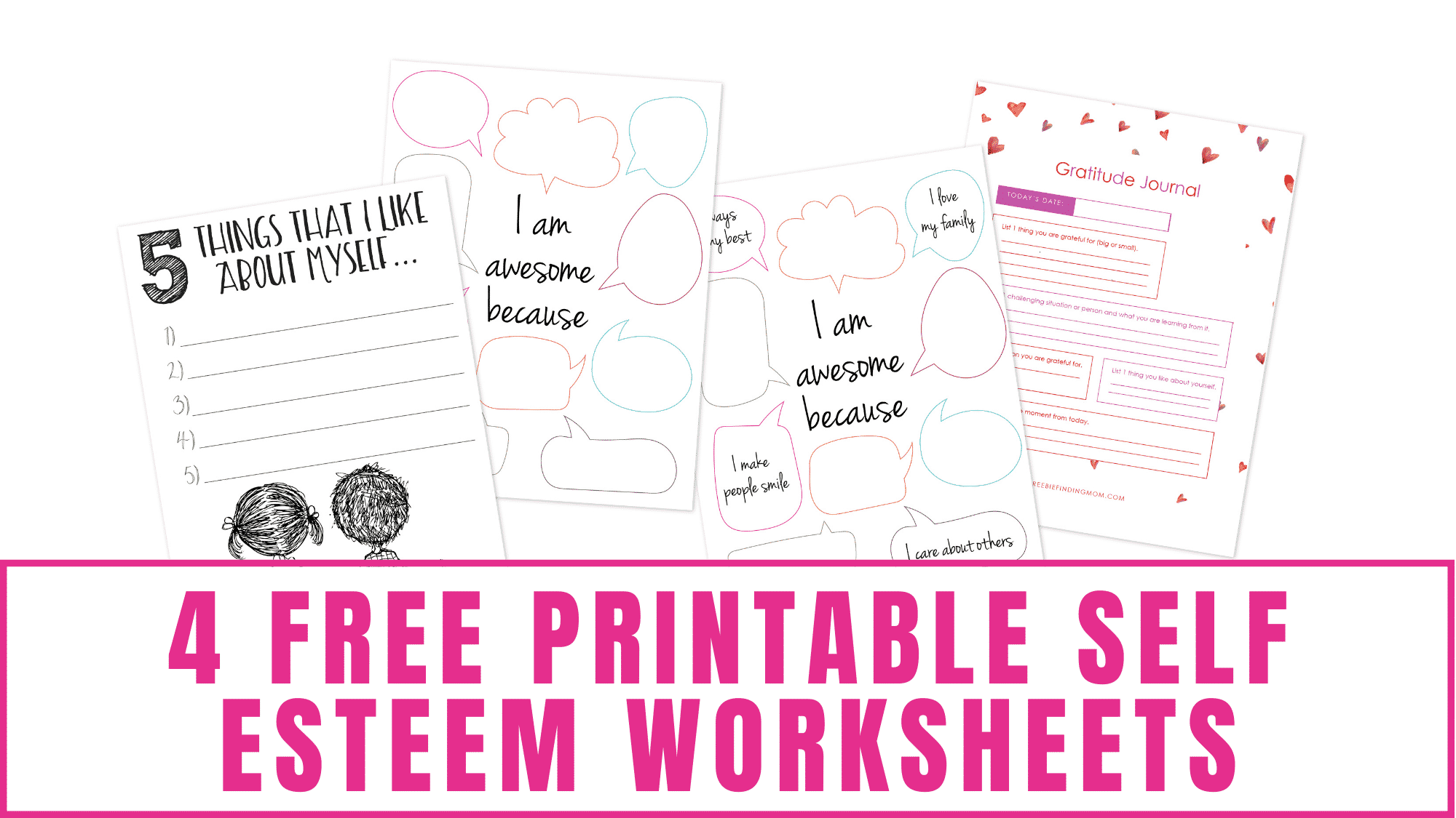 Free printable self esteem worksheets