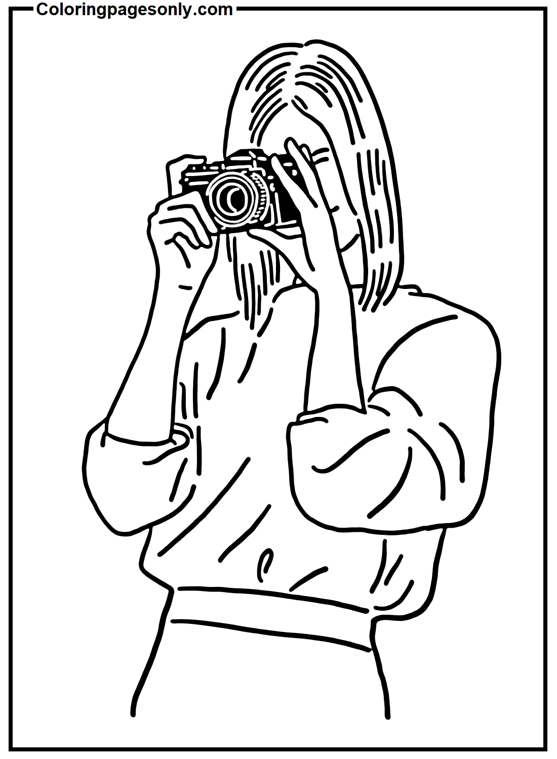 Selfie printable coloring page