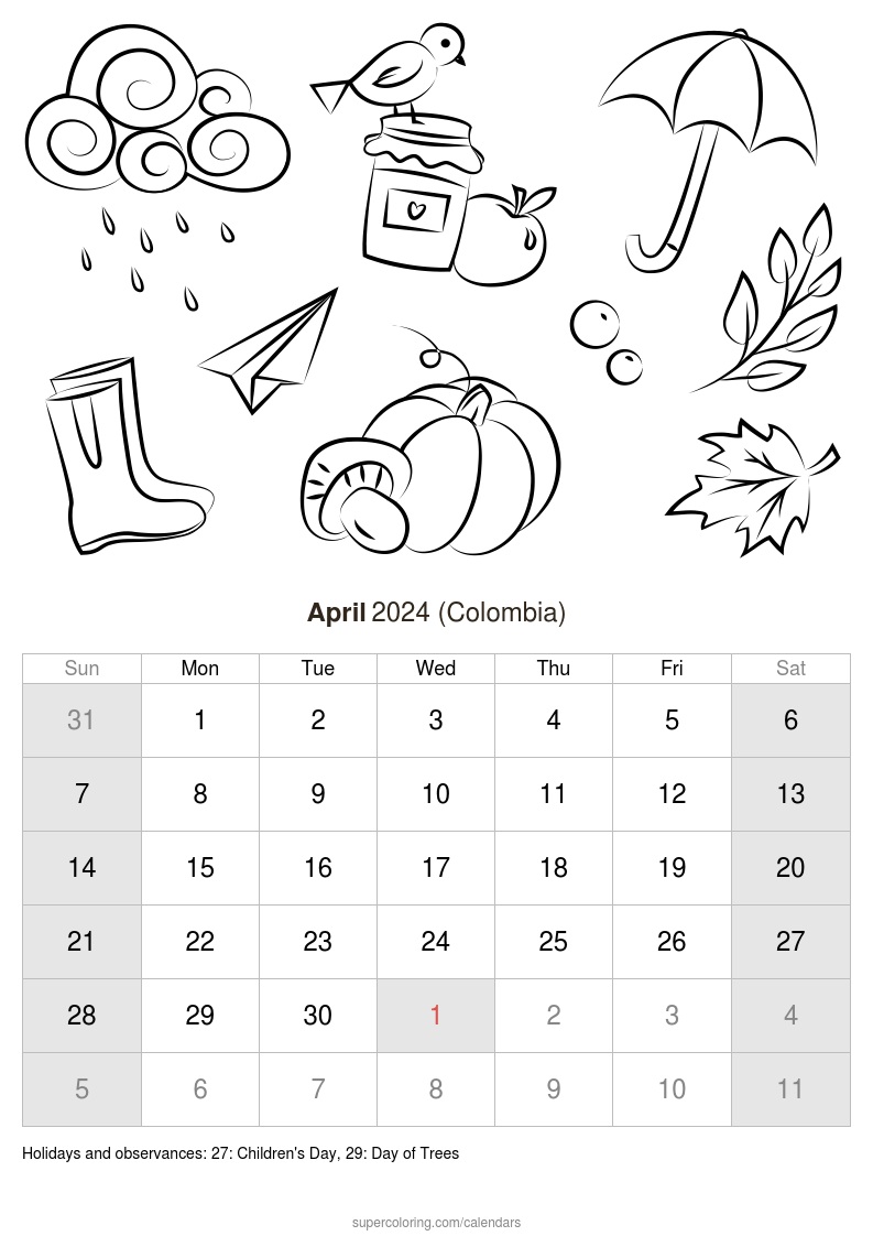 April calendar