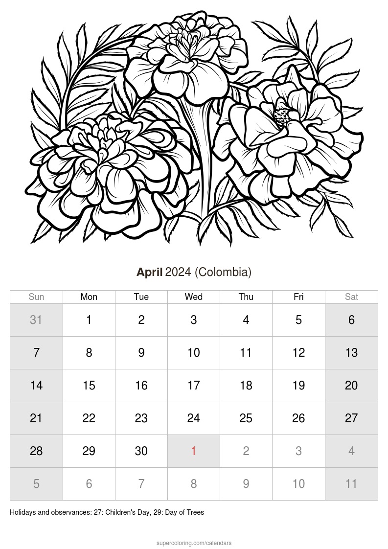 April calendar