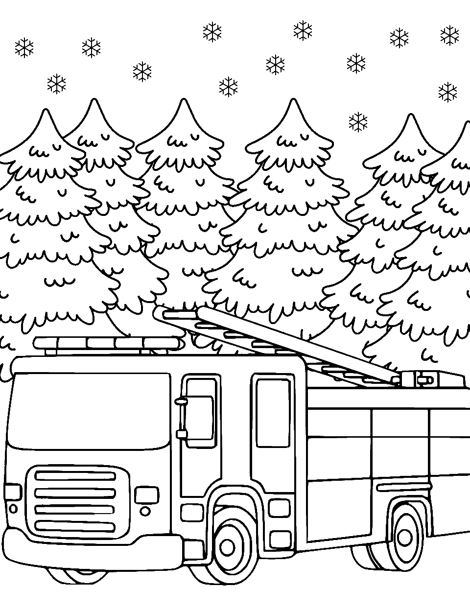 Fire truck coloring pages free printable sheets