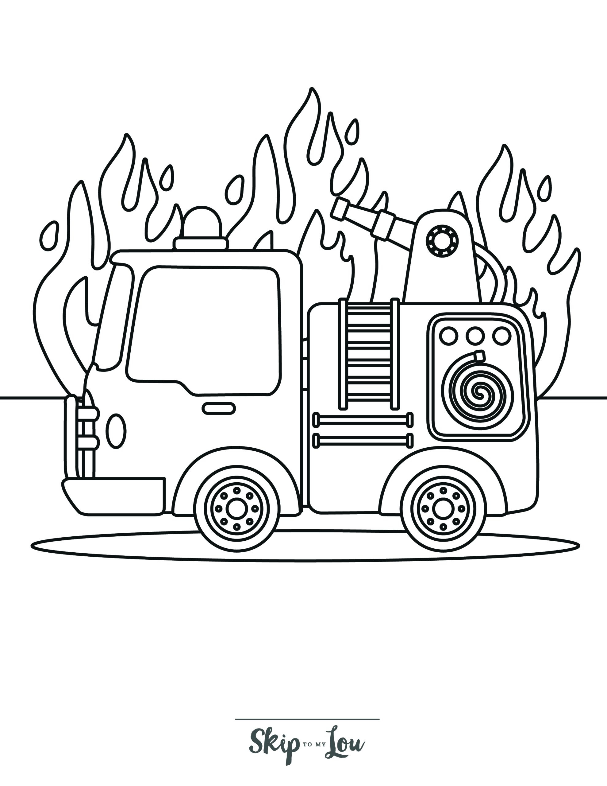 Free printable fire truck coloring pages with book download skip to my lou