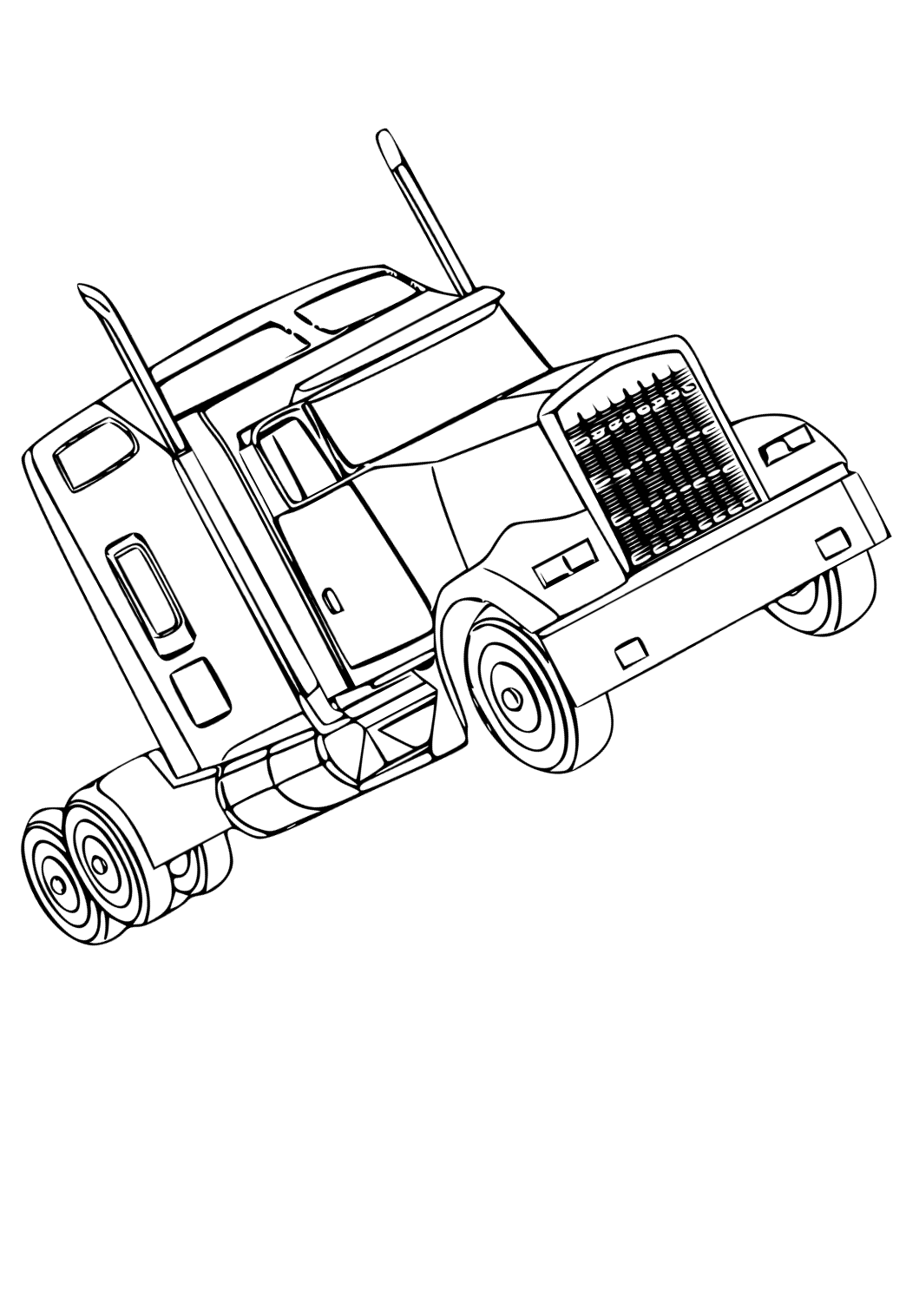 Free printable semi truck force coloring page for adults and kids