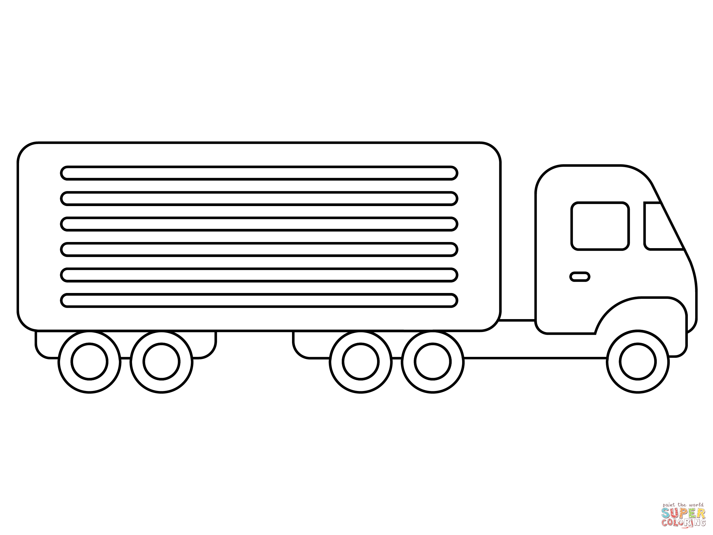 Semi truck coloring page free printable coloring pages