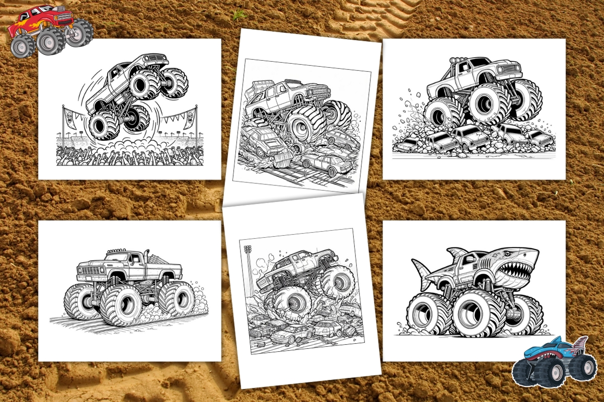 Free monster truck coloring pages for kids