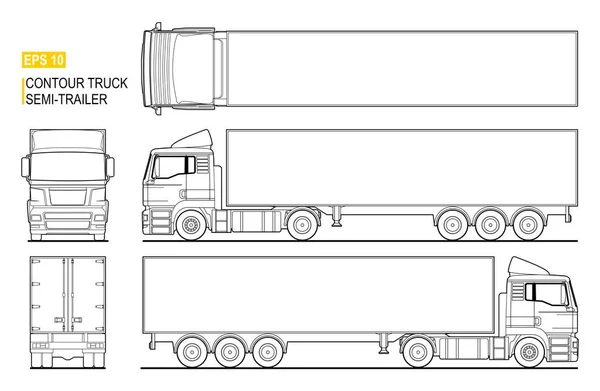 Semi truck outline vector images