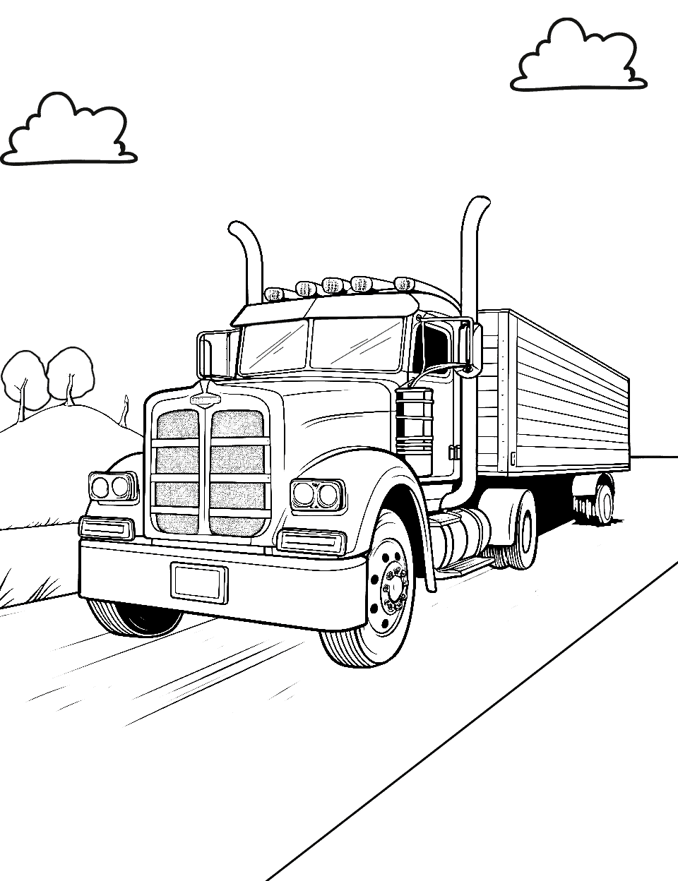 Truck coloring pages free printable sheets