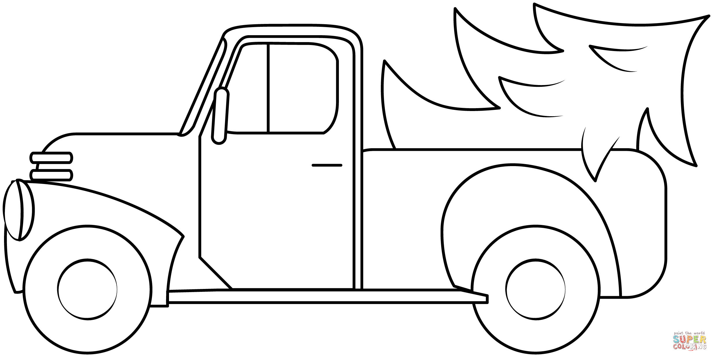 Christmas truck coloring page free printable coloring pages